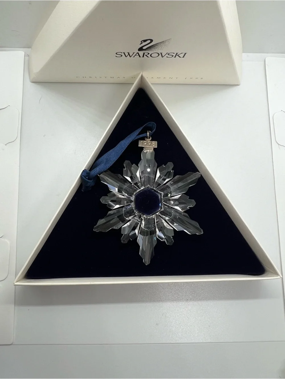 Swarovski Crystal 1998 Annual Snowflake Christmas Ornament with Box